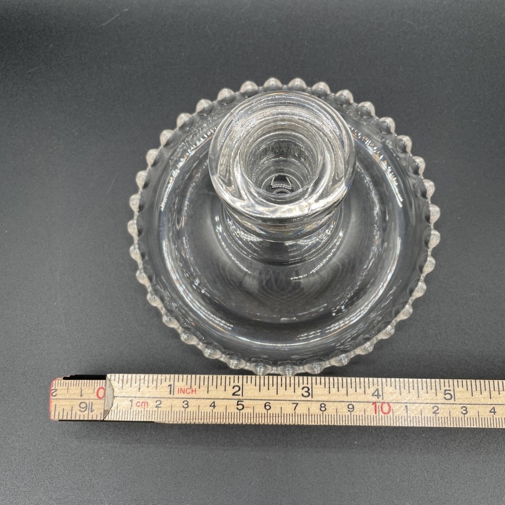 Vintage Candlewick Candle Holder Imperial Glass MCM Dot Border Elegant USA Decor - Picture 5 of 5